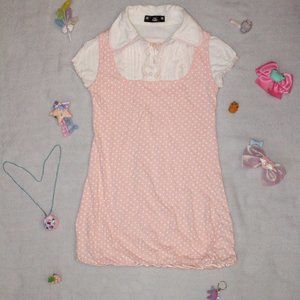 ♡【Peachie Polka Dot Dress ANK ROUGE】 ♡ ♥〔Femme Lol